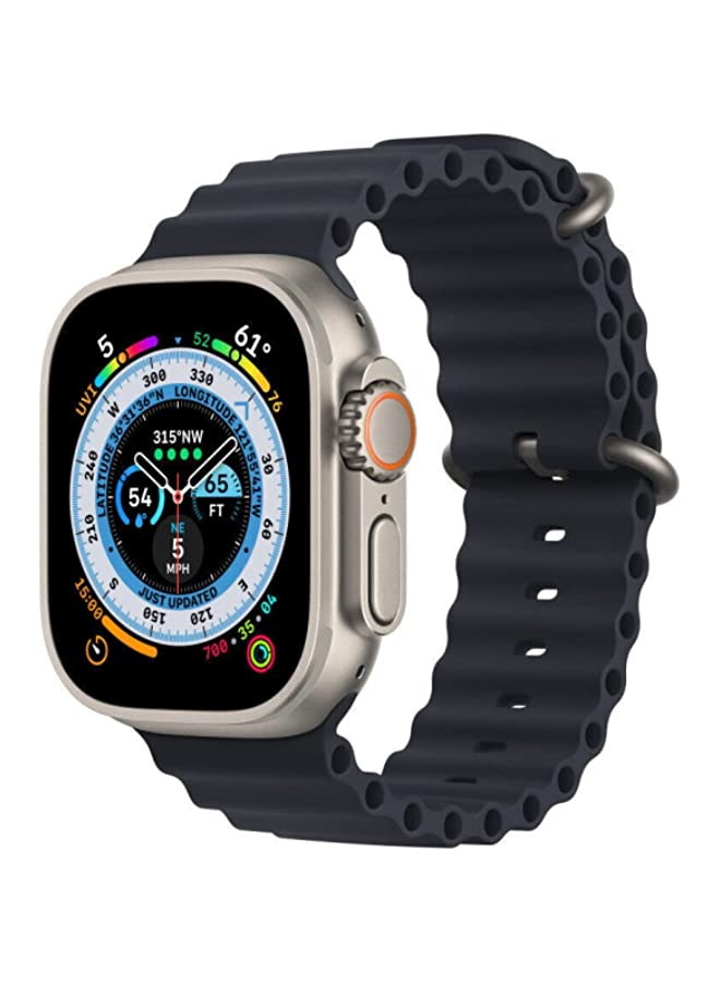 IAF Silicone Ocean Band Strap for Apple Watch Ultra 8 49mm Black