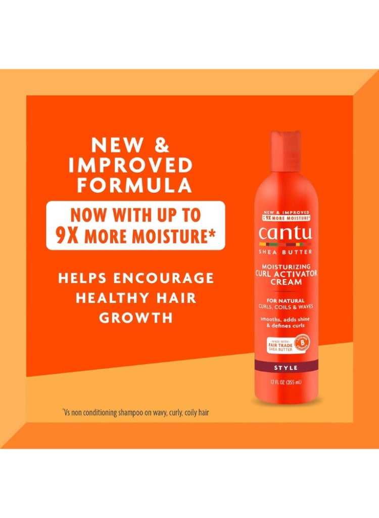 Cantu Shea Butter Natural Hair Moisturizing Curl Activator Cream 12oz – Define & Hydrate Curls - Image 2