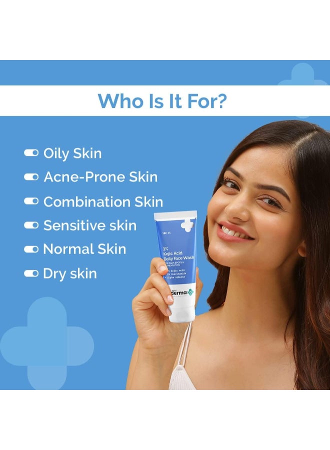 ذا ديرما كو غسول الوجه بحمض الكوجيك 1% من The Derma Co مع النياسيناميد والألفا أربوتين للبقع الداكنة والتصبغات - 100 مل - Image 3