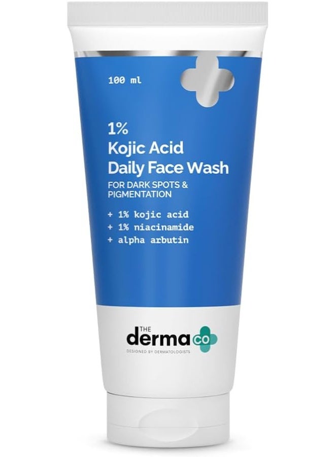 ذا ديرما كو غسول الوجه بحمض الكوجيك 1% من The Derma Co مع النياسيناميد والألفا أربوتين للبقع الداكنة والتصبغات - 100 مل - Image 1