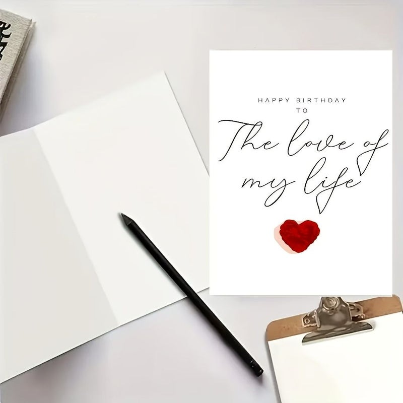 Happy Birthday to My Soulmate Red Heart Card 2pc Romantic Gift - Image 5