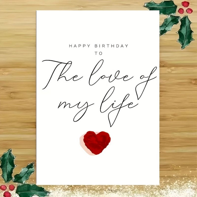 Happy Birthday to My Soulmate Red Heart Card 2pc Romantic Gift - Image 4