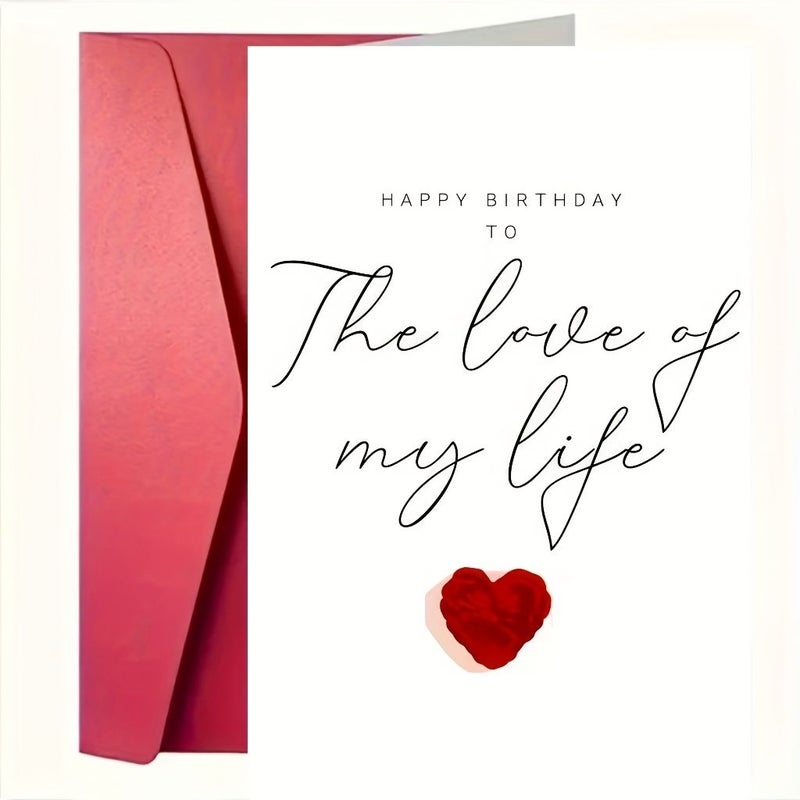 Happy Birthday to My Soulmate Red Heart Card 2pc Romantic Gift - Image 1