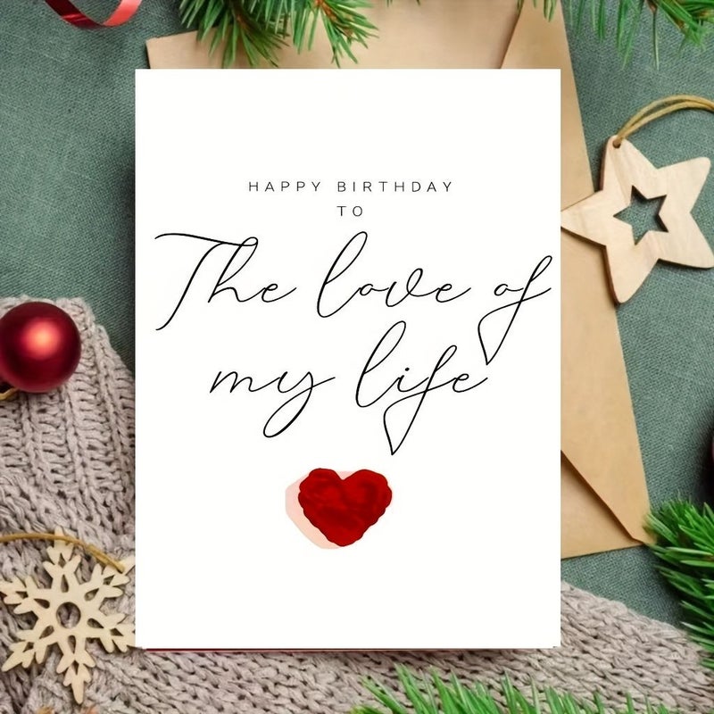 Happy Birthday to My Soulmate Red Heart Card 2pc Romantic Gift - Image 2