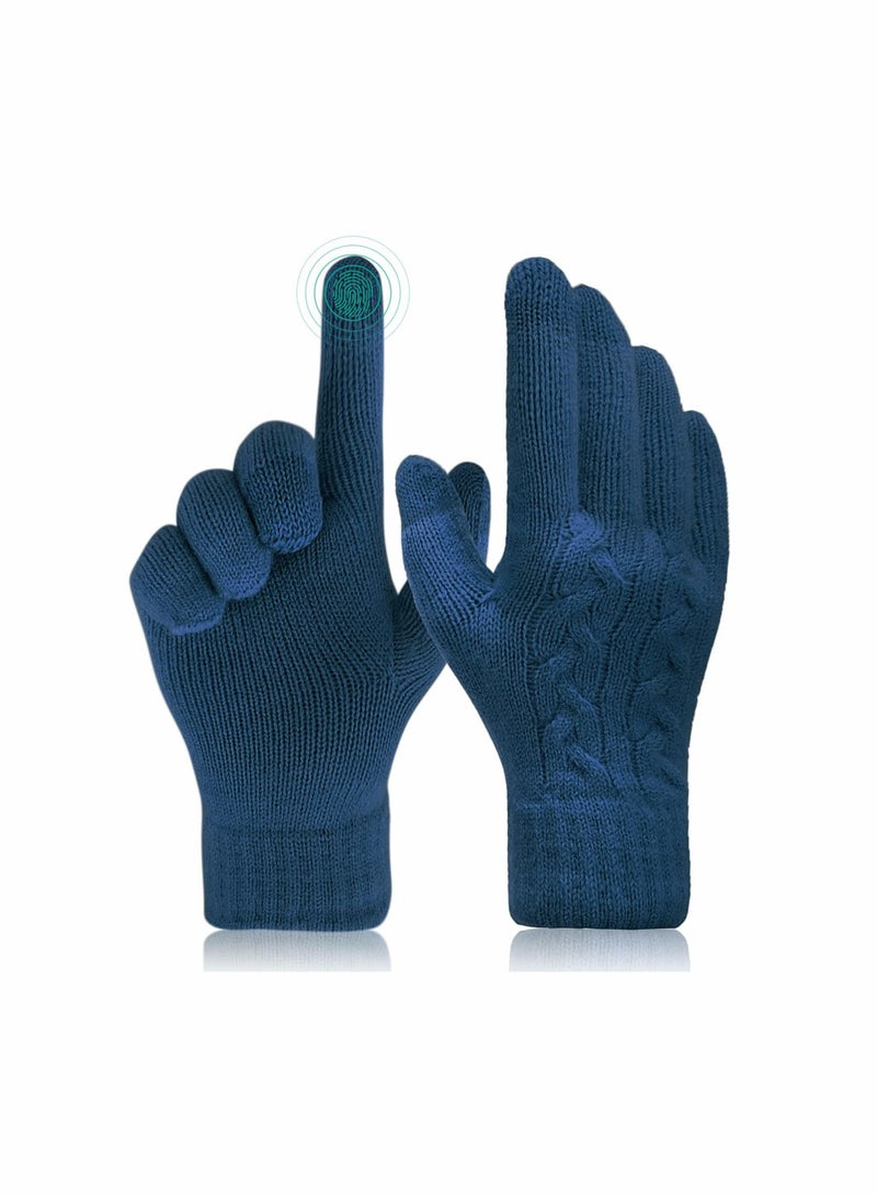 Y&D Women Touch Screen Gloves - Winter Warm Touchscreen Mittens Thermal Fleece Lined Knitted for Outdoor  - Image 1