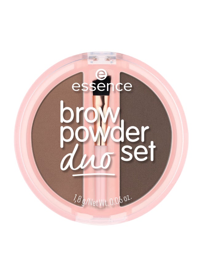 Essence Brow Powder Duo Set | No. 02 Brown | Natural Defining Eyebrows | Vegan | Microplastic Free | Nanoparticles Free | Perfume Free | Pack of 1 (1.8g) Medium - Image 1