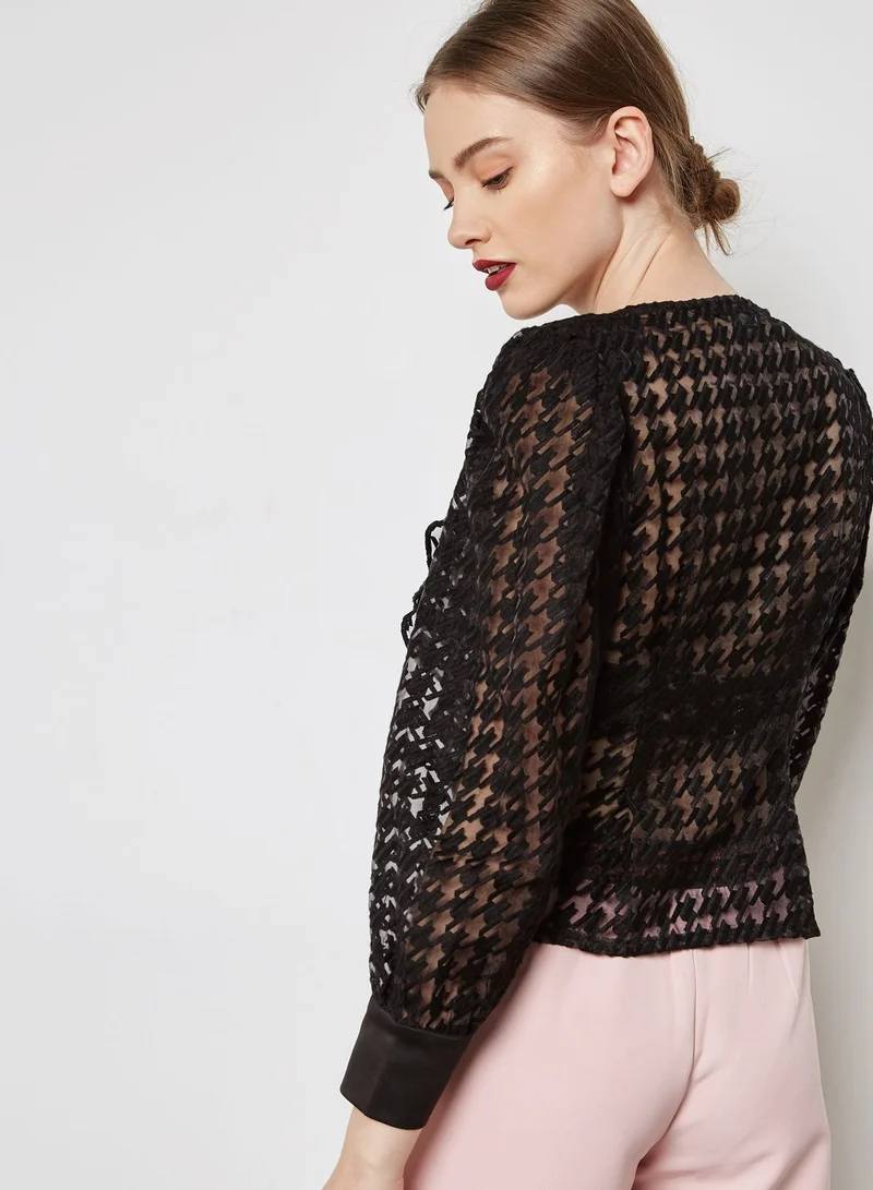sister jane Ruffle Detail Lace Top