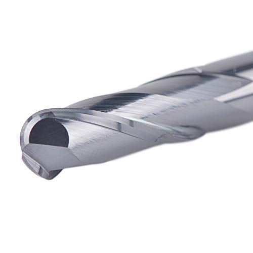 SpeTool 5PCS Ball Nose End Mill Cutter CNC Router Bits Double Flute HRC55 Spiral Milling Tool 1/4 Inch Shank 2-1/2 Inch Length OVL - Image 4