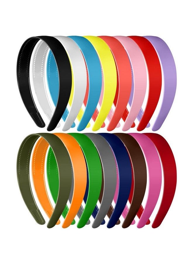 Waydress - 16 Pieces Plastic Headbands With Teeth Simple Hard Headbands Wide Antislip Hair Bands Craft Headband Hoops For Women Girls Diy Hair Accessories (1 Inch Classic Color) - Image 1