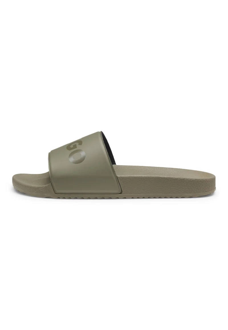 HUGO Green Italian-made slides with tonal logo for Men | Best Price UAE