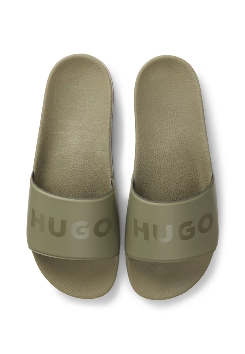 HUGO Green Italian-made slides with tonal logo for Men | Best Price UAE
