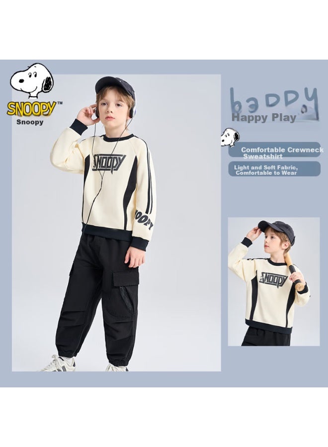 Snoopy Kids Casual Versatile Sweatshirt White With Black Accents Size 150