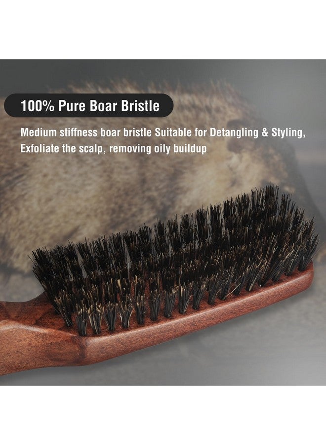 O BRUSHZOO Hair Brush, Boar Bristle Hair Brush For Women Men Short Thin Fine Hair, Beech Handle Hairbrush For Hair Detangle Smooth - Image 2