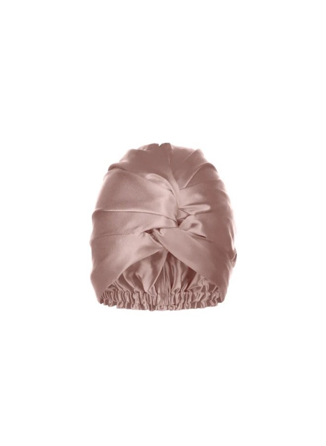 BRIGHTLY LABS Silk Turbans for Women, Silk Bonnet for Sleeping, Turban Head Wraps Twisted Turban Headwrap, Sleeping Cap, Soft Pink, 100% Mulberry Silk, 22 Momme, one size  - Image 1
