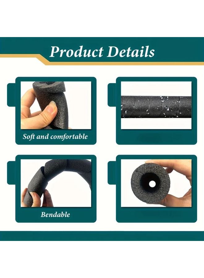 4Pcs Pipe Insulation Foam Strips 15.7inch Black Pool Protective Sleeves - Image 5