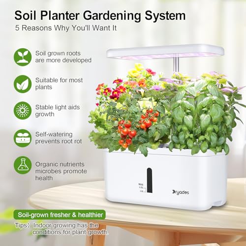 DRYADES Indoor Garden System 19 Watt LED Growing Light Upgrade 2 SelfWatering SoilCultivated Growing Pots Gardening Gifts for Mom Plant Pot for Vegetables Herbs TomatoNo SeedsSoil - Image 3