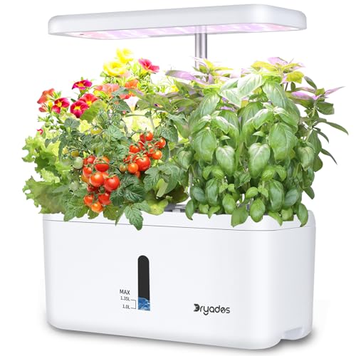 DRYADES Indoor Garden System 19 Watt LED Growing Light Upgrade 2 SelfWatering SoilCultivated Growing Pots Gardening Gifts for Mom Plant Pot for Vegetables Herbs TomatoNo SeedsSoil - Image 1
