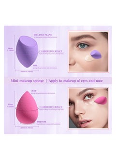 BS Mall 20PCS Mini Makeup Sponge Set, Mini Beauty Blender, Professional Beauty Blender, Sponge Super Soft Concealer Sponge, Facial Makeup Tools for Foundation, Powder, Liquid (Purple/Pink/Black)  - Image 2