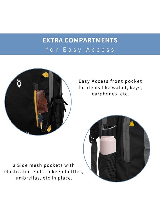 TRAVALATE 48 L Laptop Backpack Office/School/Travel/Business Backpack Water Resistant - Fits Up to 15.6 Inch Laptop with USB Charging Port (Black) - Image 3