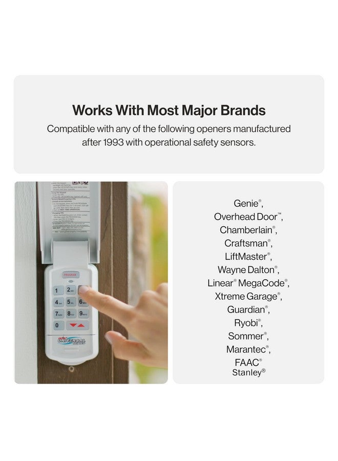 جيني لوحة مفاتيح عالمية لاسلكية أصلية GUK-R من جيني لفتح أبواب الجراج، متوافقة مع أجهزة LiftMaster وChamberlain وGenie وCraftsman وغيرها - Image 2