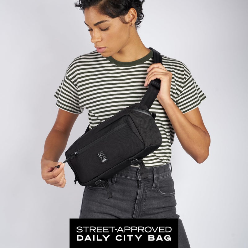Chrome Industries Mini Kadet Sling Bag â€“ Water Resistant Messenger Crossbody Bag for Women & Men with Adjustable + Swappable Slider â€“ 5L, Black - Image 3