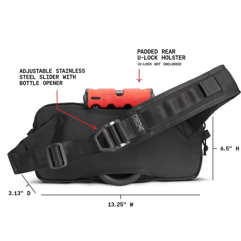 Chrome Industries Mini Kadet Sling Bag â€“ Water Resistant Messenger Crossbody Bag for Women & Men with Adjustable + Swappable Slider â€“ 5L, Black - Image 5