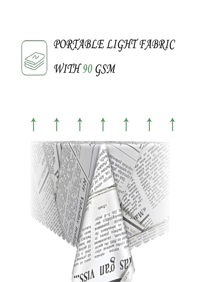ggaimwf مفرش طاولة مستطيل عتيق مقاس 52 × 70 بوصة، أسود وأبيض، بنقشة جرائد، قابل للغسل، مناسب لغرف الطعام، ديكور المنزل، ديكور المقاهي الريفية. - Image 3