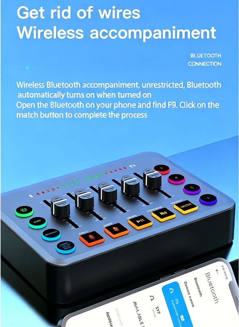 Gaming Audio Mixer, Audio Mixer for Streaming, Streaming RGB PC Mixer with XLR Microphone Interface, Volume Fader, 48V Phantom Power, for Podcast/Recording/Game Voice/Youtube/TikTok/Vocal - Image 5