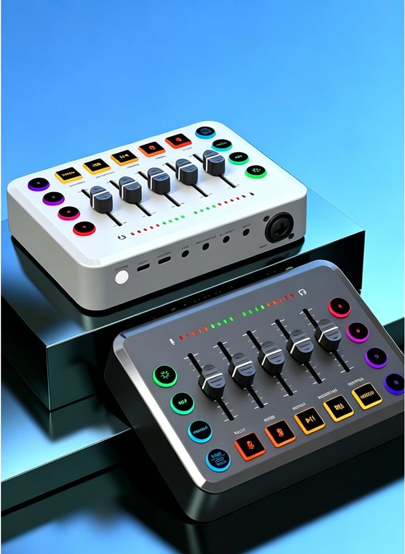 Gaming Audio Mixer, Audio Mixer for Streaming, Streaming RGB PC Mixer with XLR Microphone Interface, Volume Fader, 48V Phantom Power, for Podcast/Recording/Game Voice/Youtube/TikTok/Vocal - Image 3