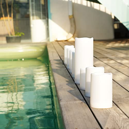 Homemory Large Solar Candles Outdoor Waterproof, 4"x10", Dusk to Dawn, Solar Powered Flameless Candles for Outdoor, Lanterns, Set of 2 - Image 3