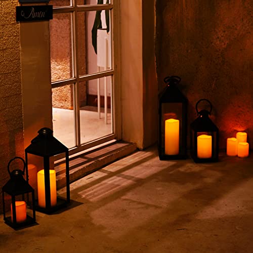 Homemory Large Solar Candles Outdoor Waterproof, 4"x10", Dusk to Dawn, Solar Powered Flameless Candles for Outdoor, Lanterns, Set of 2 - Image 5
