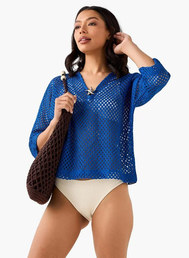 Splash FAV Women Mesh Cover-Up Top