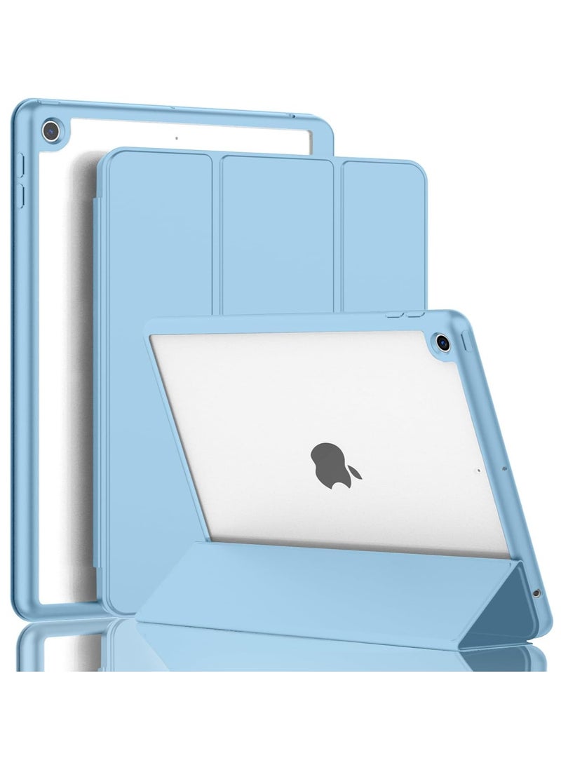 MIGOFAST iPad 9th Generation Case 2021/iPad 8th Generation Case 2020 10.2 Inch with Pencil Holder iPad 7th Gen 2019 Case with Clear Transparent Back, Auto Wake/Sleep Cover Sky Blue - Image 1