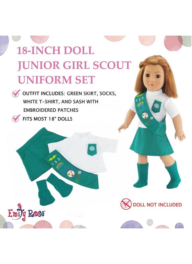 Emily Rose Emily Rose Doll Clothes | Value Pack - 3 18-inch Doll Girl Scout Inspired Modern Uniforms, Including Daisy, Brownie and Junior Scout Outfits | Officially Licensed by Girl Scouts of The USA!  - Image 5