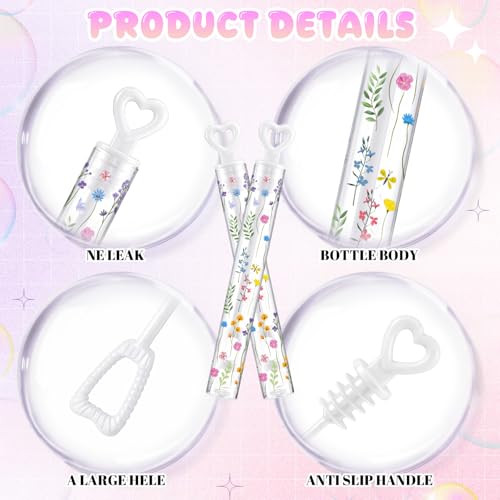 Rotatingpals 100 Pcs Wildflower Mini Bubble Wands Bulk Wildflower Party Supplies Flower Bubble Party Favors for Wedding Birthday Gifts Goodie Bag Stuffers Prizes - Image 5