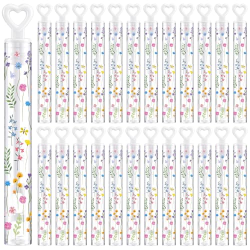 Rotatingpals 100 Pcs Wildflower Mini Bubble Wands Bulk Wildflower Party Supplies Flower Bubble Party Favors for Wedding Birthday Gifts Goodie Bag Stuffers Prizes - Image 1