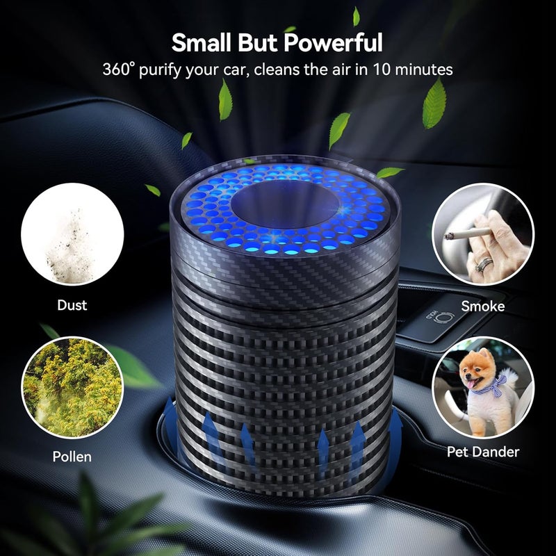 Ndola Car Air Purifier Mini Air Purifier for Car with True HEPA Filter Cleans Air Eliminates Smoke Dust Pollen etc Small Travel Air Purifier for Office - Image 3