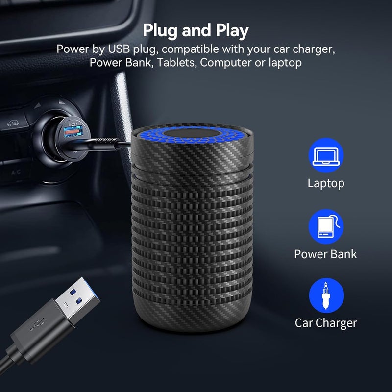 Ndola Car Air Purifier Mini Air Purifier for Car with True HEPA Filter Cleans Air Eliminates Smoke Dust Pollen etc Small Travel Air Purifier for Office - Image 4