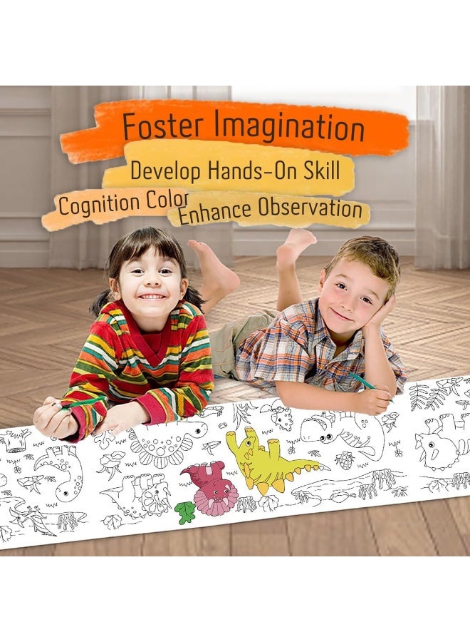 هالامودو قائمة المنتجات ذات الصلة عالم الحيوانات للأطفال الرسم لفة , سوبر طويلة التلوين ورقة لفة عصا على جدار رياض الأطفال , الأطفال ملء اللون اللوحة DIY الفن لعبة تعليمية , للأطفال الجرافيتي الرسم الاهتمام زراعة , 300 * 38 سم - Image 2