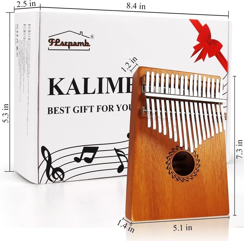 FLSEPAMB Kalimba Thumb Piano 17 Keys with mahogany Wood Portable Mbira Finger Piano Gifts for Friends and piano Beginners Professional （Matte brown） - Image 5