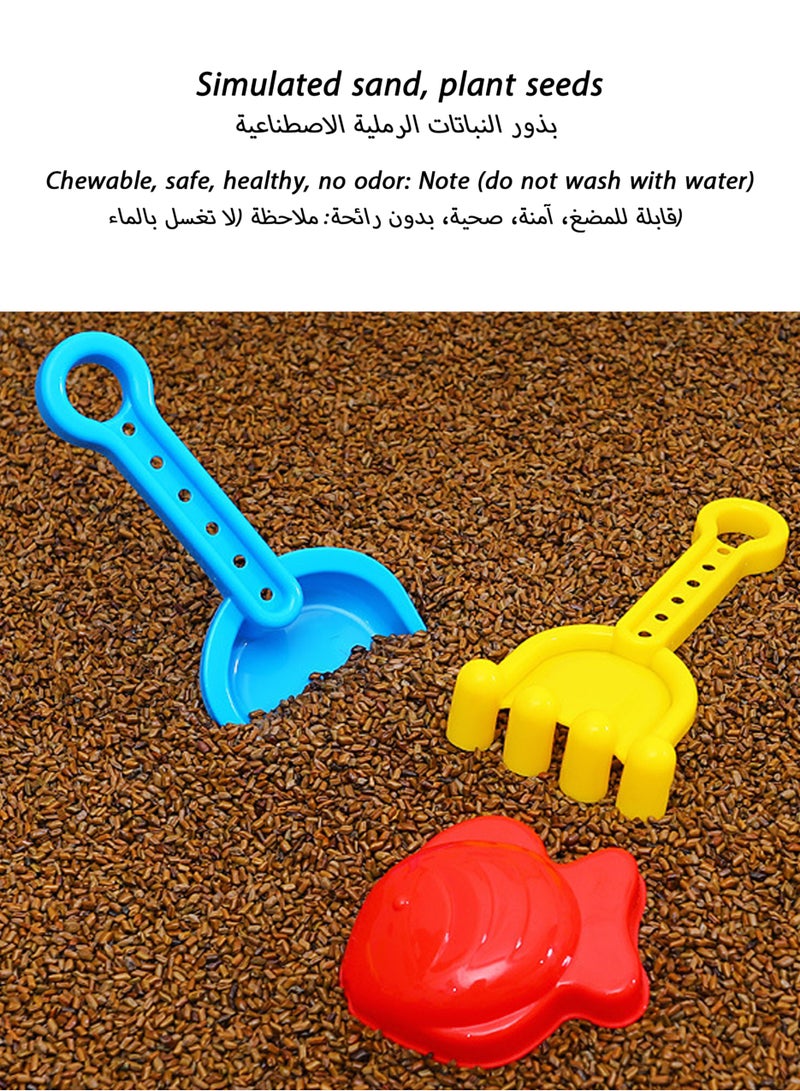 Paka Rabbit Children's Sand Pool - Foldable Ball Pit with 5 kg Simulation Sand 60 Ocean Balls and Beach Toy Set for Toddler Playroom Portable Sandbox Sensory Toy Game Activity Center 47*12 Inch - Image 5