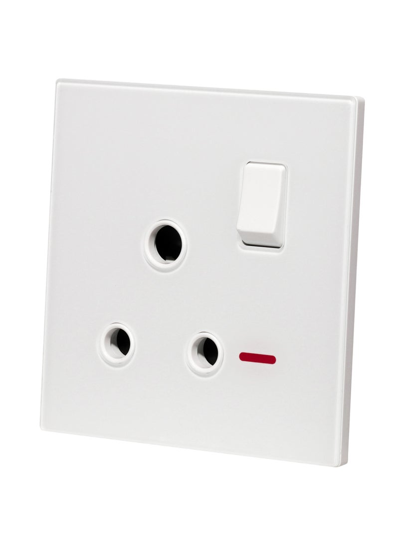 Donmarco Outlet Socket 15A – Ultra Thin Glass, Fire-Resistant Electric Outlet , 15-Year Warranty , Stylish and Durable Design (Matt White) | Wall Socket Power Outlet  - Image 2