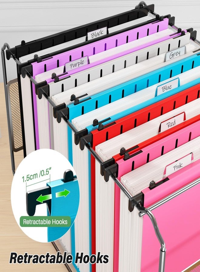 Ansook Plastic Expanding Hanging File Folders Letter Size,6 Pack Extra Capacity Hang Folder,Heavy Duty 2”Expansion,Filing Cabinet Folders,Insertable Tabs,for Office, School & Home,Assorted Colors - Image 5