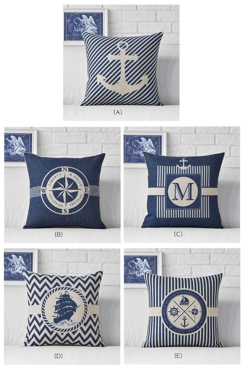 AEROHAVEN Set of 5 Designer Decorative Throw Pillow/Cushion Covers - CC116 - (18 inch x 18 inch, Blue) - Image 4