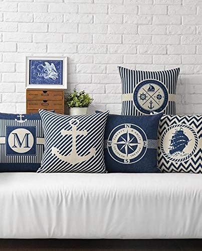 AEROHAVEN Set of 5 Designer Decorative Throw Pillow/Cushion Covers - CC116 - (18 inch x 18 inch, Blue) - Image 2