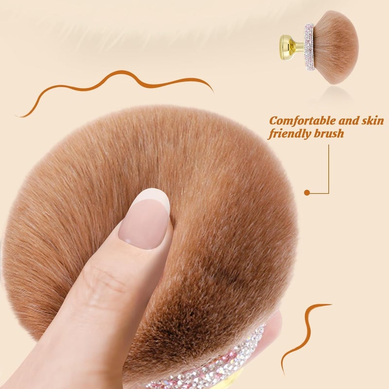 UNIMEIX Extra Large Body Makup Brush for Self Tanner with Drawstring Bag 32 Inch Blend and Blur Body Sunscreen Applicator for Face Legs Body Cream and Foundation Gold - Image 4