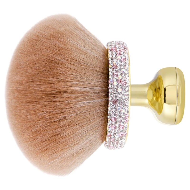 UNIMEIX Extra Large Body Makup Brush for Self Tanner with Drawstring Bag 32 Inch Blend and Blur Body Sunscreen Applicator for Face Legs Body Cream and Foundation Gold - Image 1