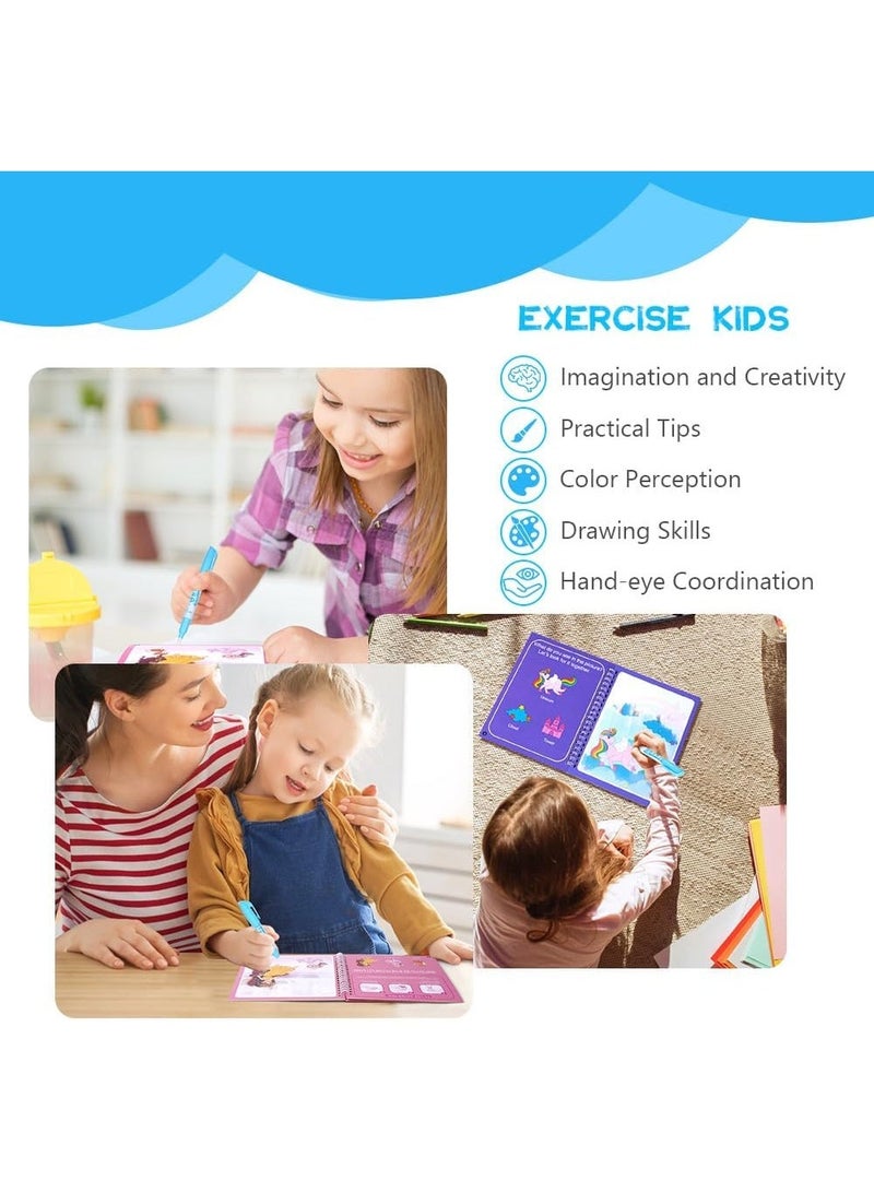 Beauenty Water Coloring Books - 6 Set of Water Doodle Books for Kids' Birthday Party Return Gifts - Age 3-7, Unisex, - Image 4