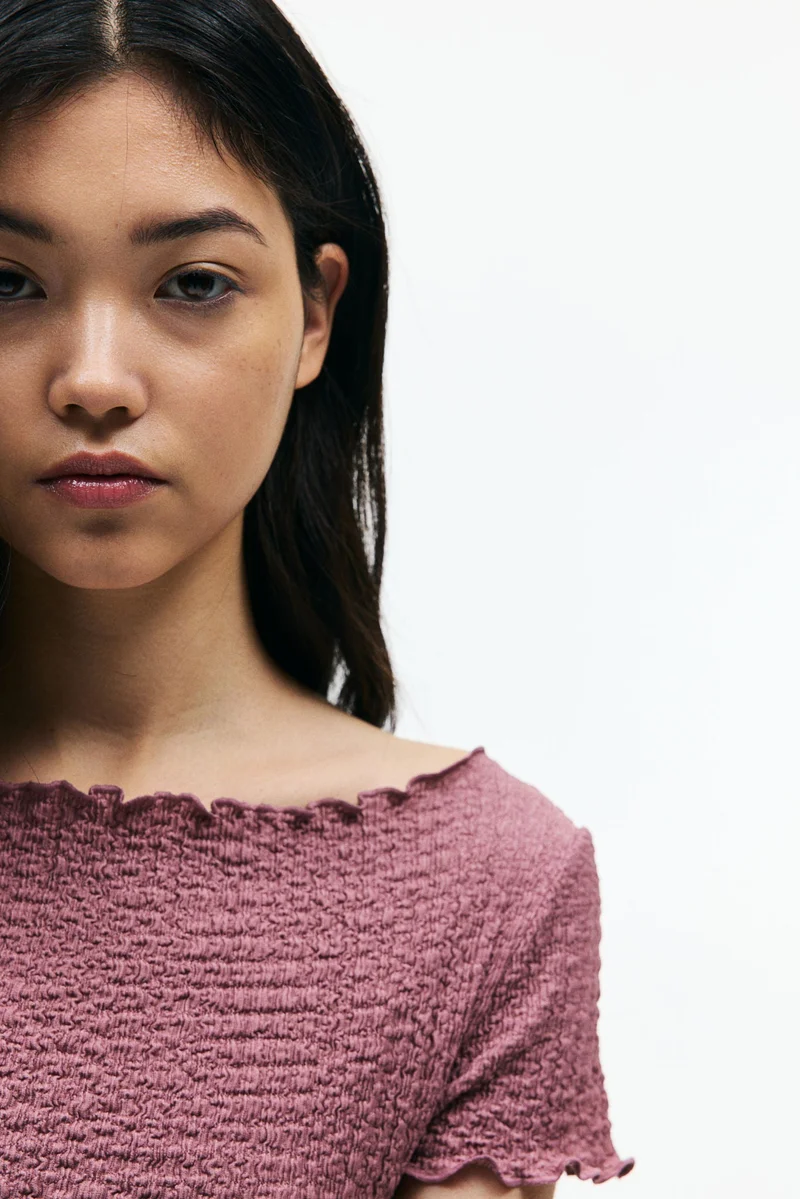 H&M Overlock-detail crinkled dress