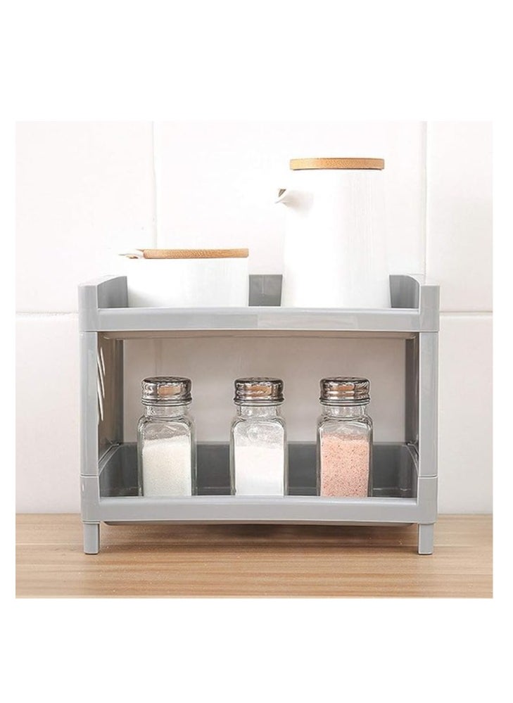 Arabest Desk Storage Rack, Desk Organizer Shelf Top Shelf Stand Plastic Bathroom Countertop Organizer Corner Shelf Bedroom Storage Tray Storage Shelf Storage Box Toiletries  - Image 2